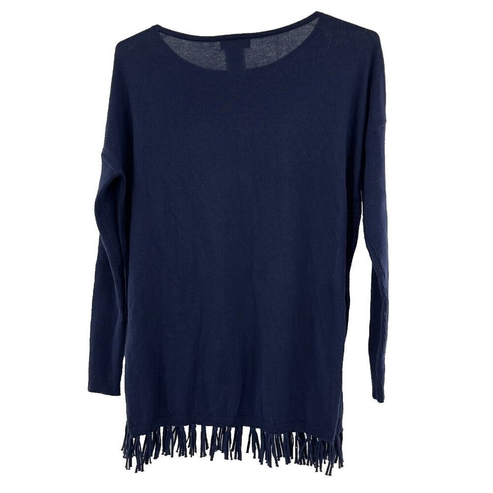 Lilly Pulitzer Ramona Sweater Blue Fringe Knit Oversized Buttons Size XS EUC - Picture 2 of 9
